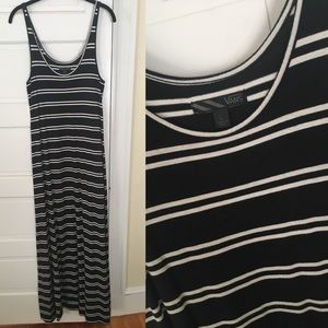 Black/white striped maxi dress